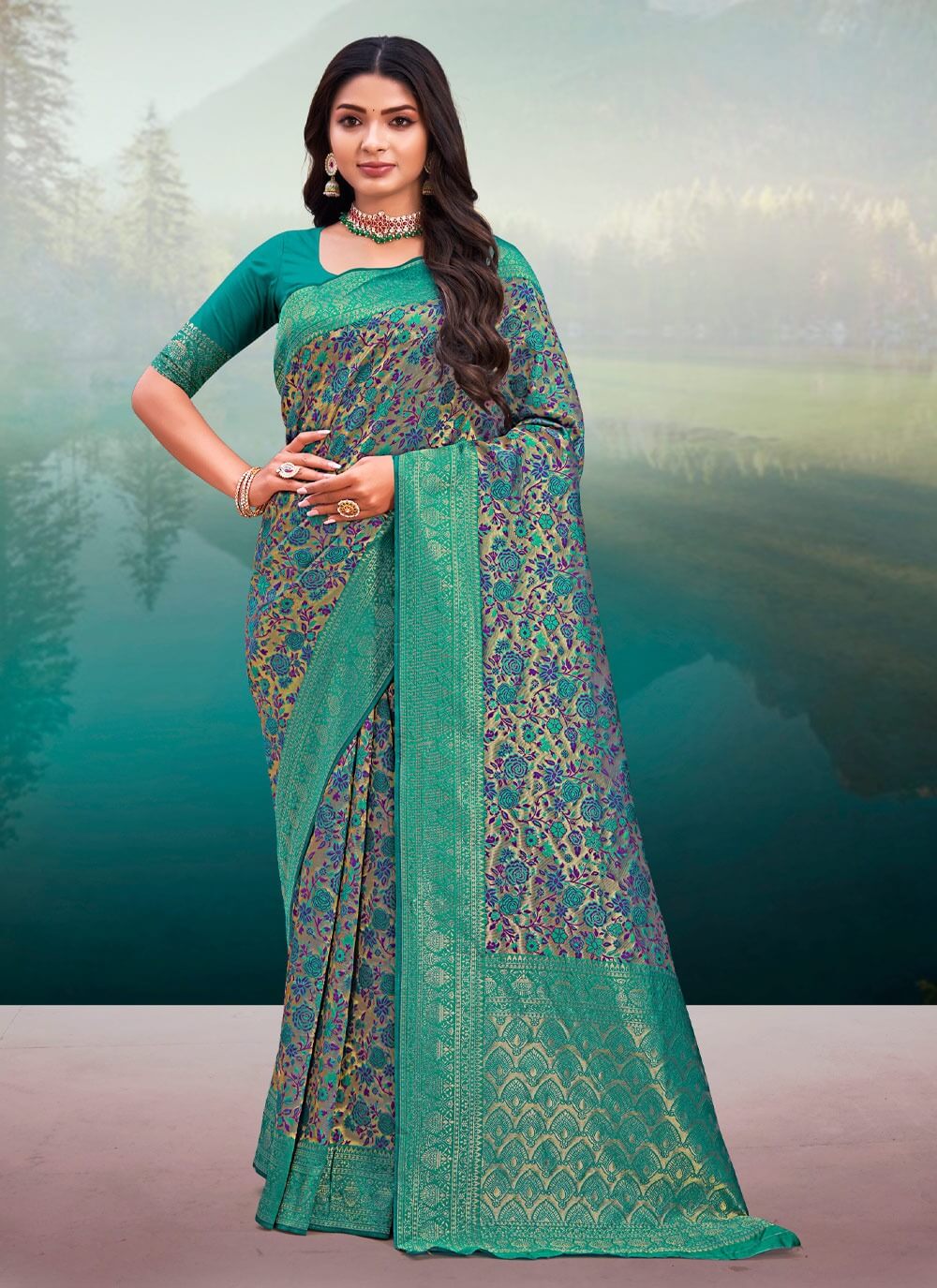 SANGAM SAREE SONPARI SILK